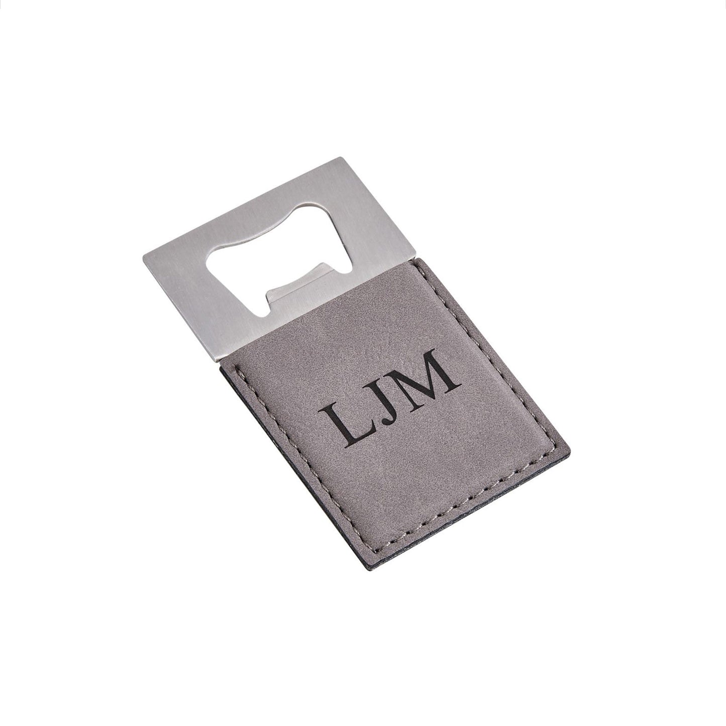 Grey Leatherette Bottle Opener - 3.5" x 2" by Creative Gifts