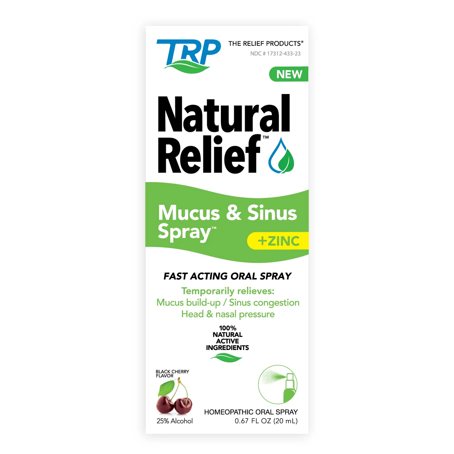Trp Company - Mucus/Sinus Relief Spray, 0.67 fl oz - Nasal Congestion Relief