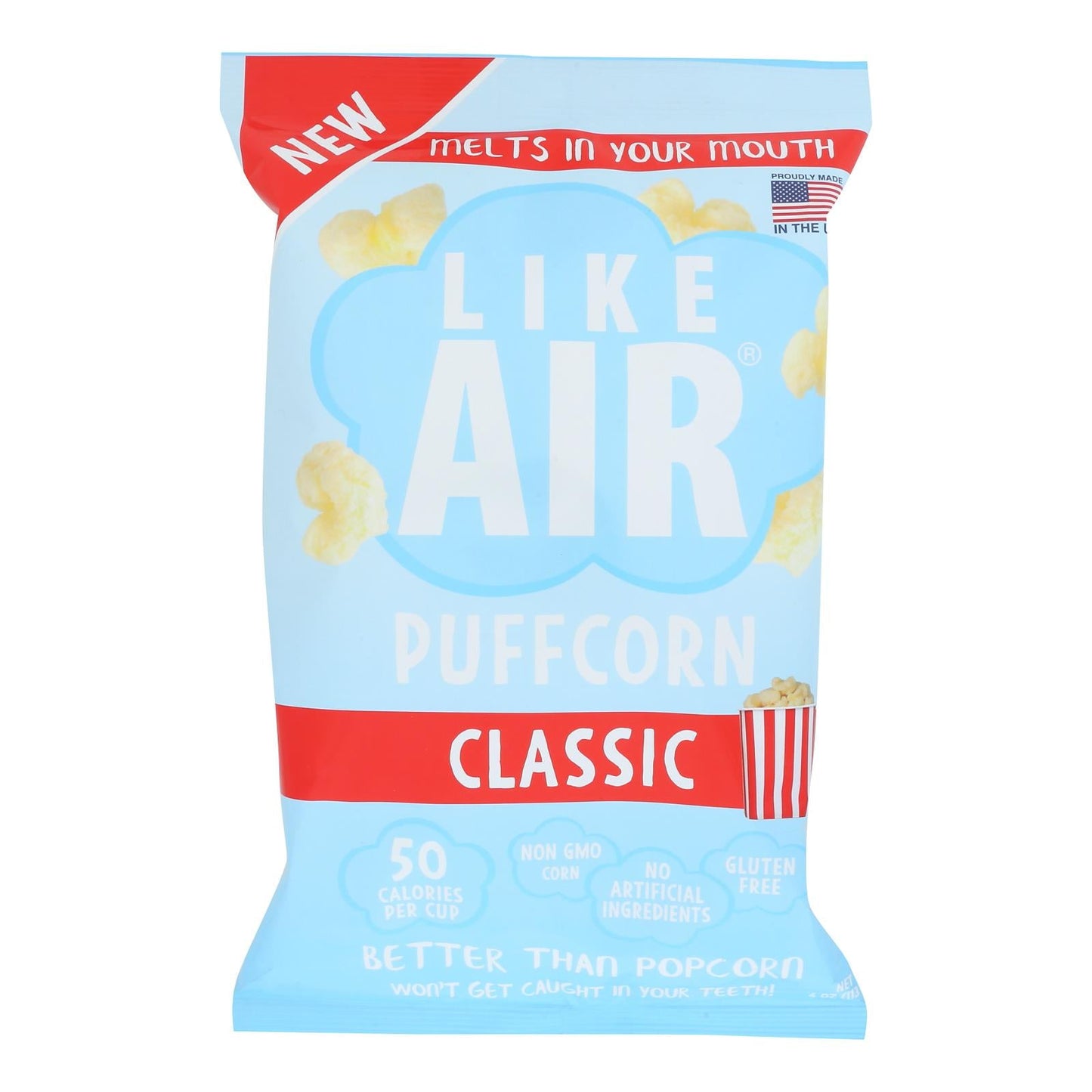 Air Puffcorn Butter Salt Baked – Light & Airy Snack, 4 Oz (Pack of 12)