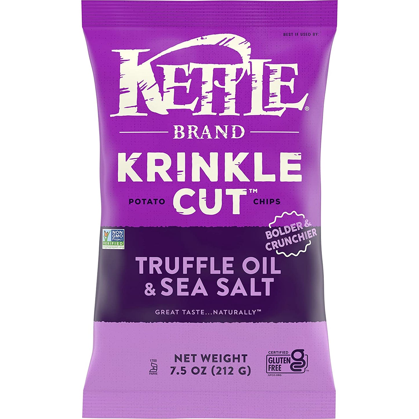 Kettle Brand Truff Sea Salt Krinkle Chips - 7.5 Oz. Bag (Case of 12)