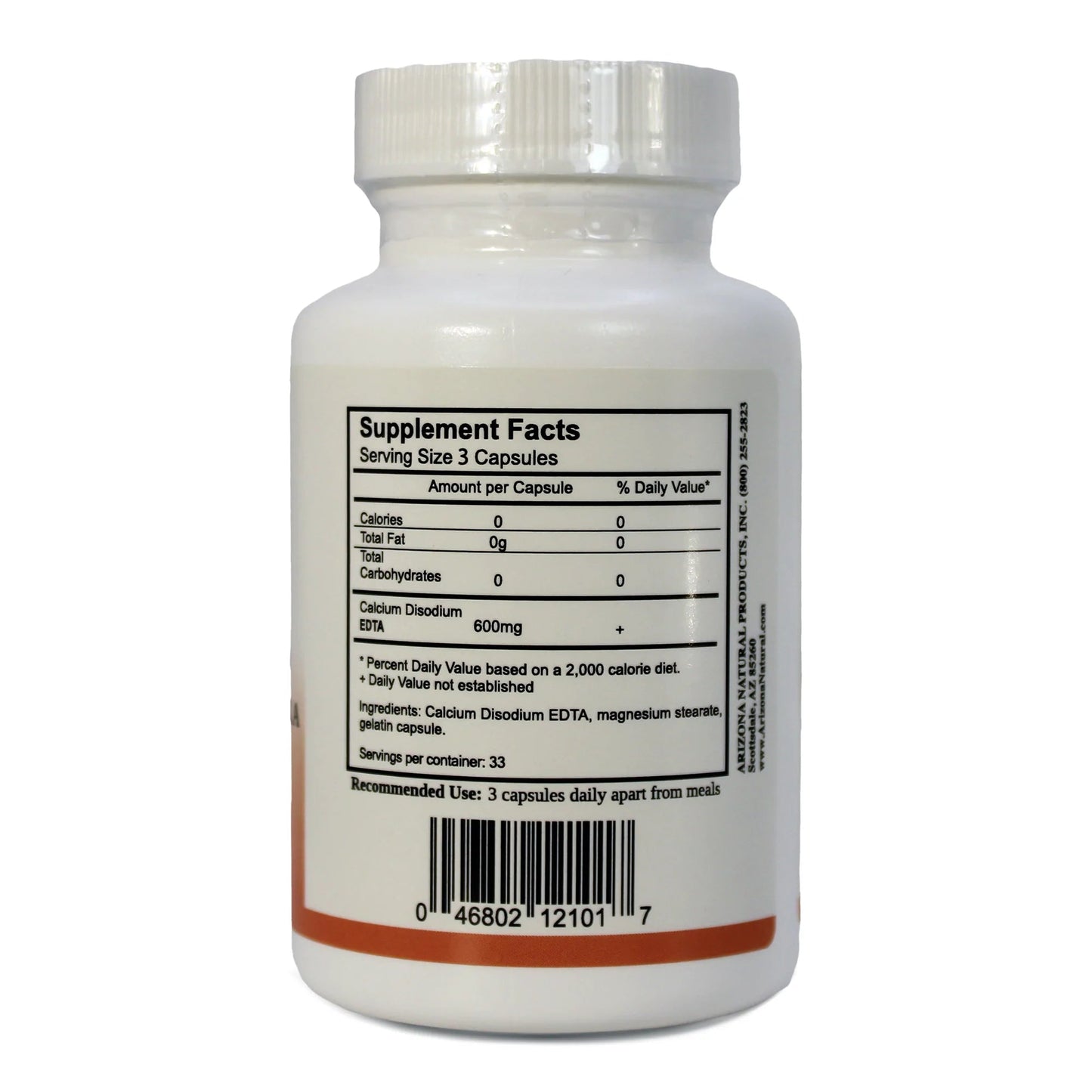 Arizona Natural Resource Calcium Disodium EDTA, 600mg, 100 Capsules