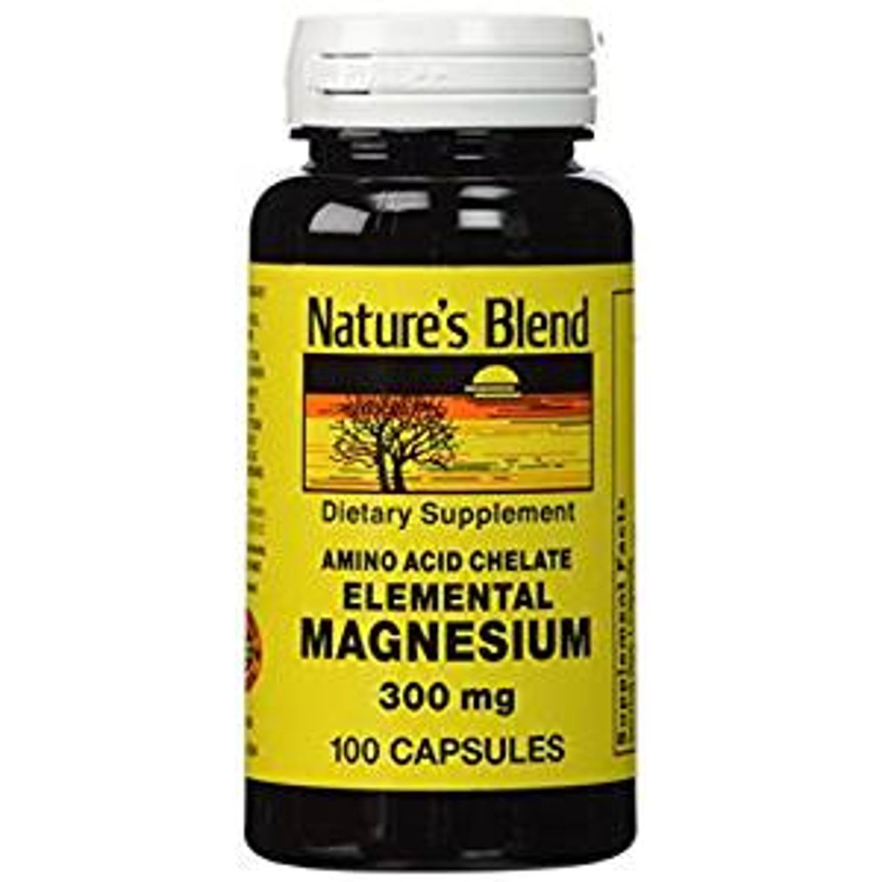 Nature's Blend Elemental Magnesium (Amino Acid Chelate) – 300 mg – 100 Capsules