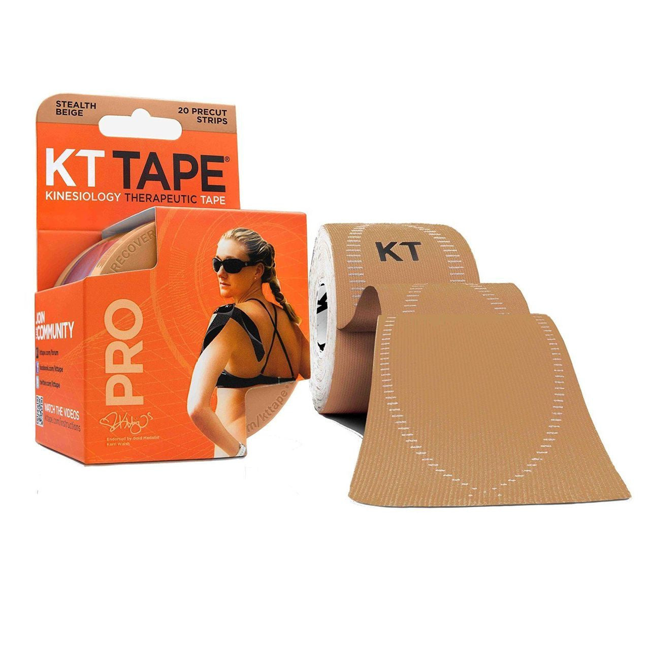 KT Tape Pro Stealth Beige Therapeutic Tape 20Ct