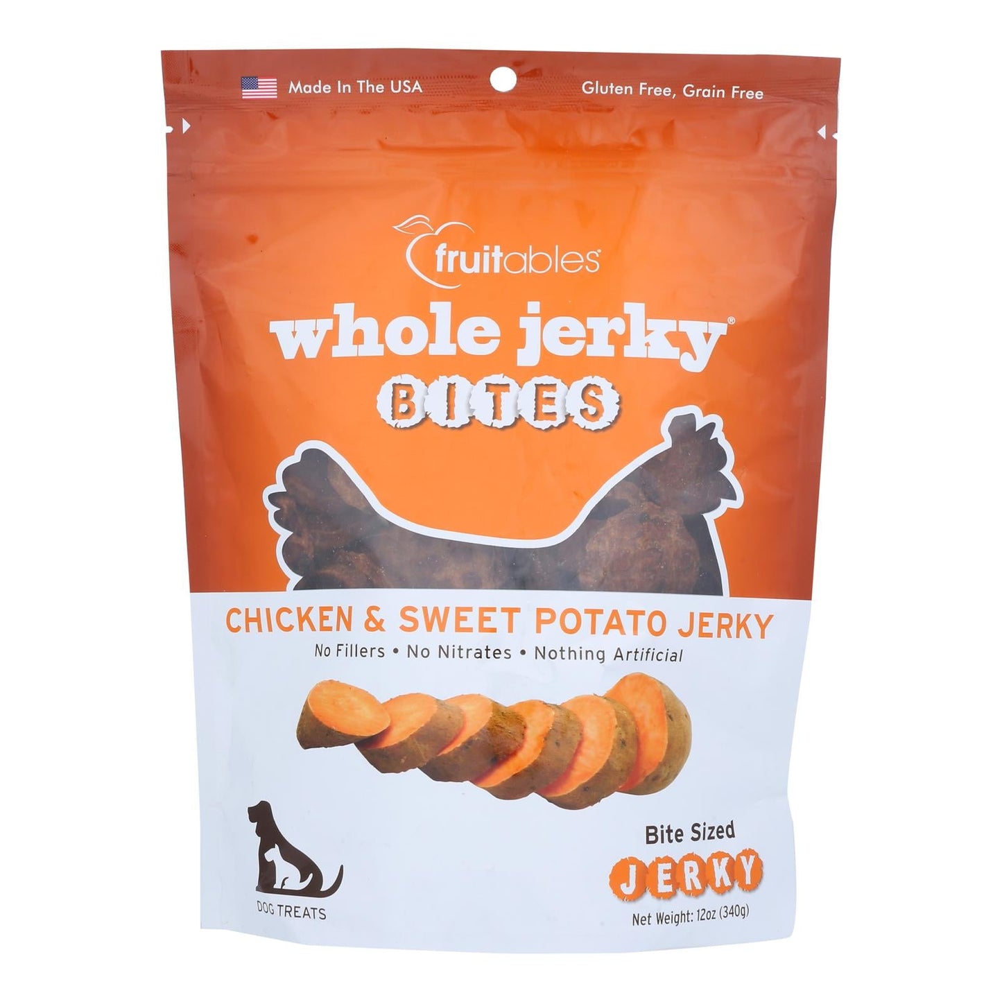Fruitables Chicken & Potato Jerky Dog Treats - Case of 6, 12 oz. Bags