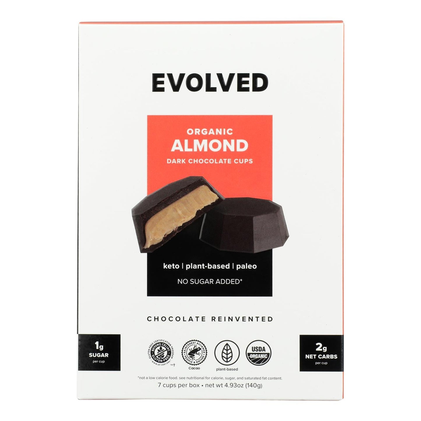 Evolved Keto Snack Cups: Almond Flavor, 4.93 oz, 7-Pack (42 Servings)