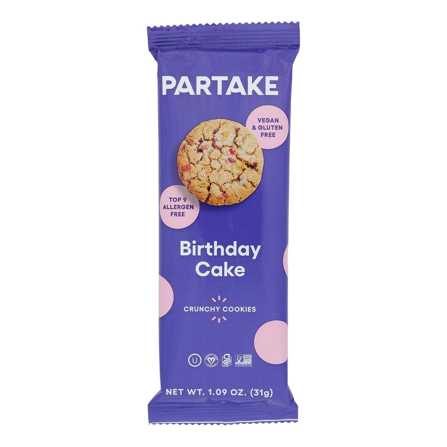 Partake Foods - Cookies Birthday Cake - Case Of 24 - 1 Oz