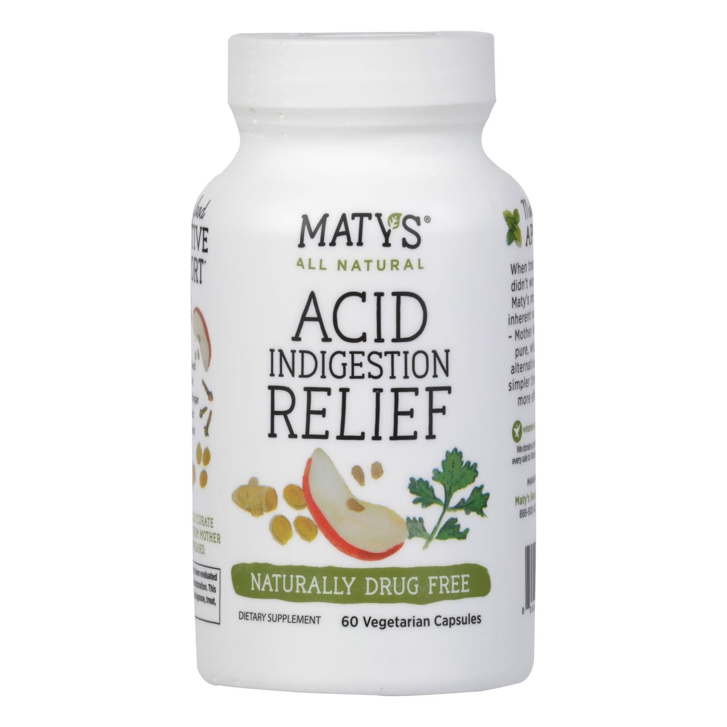 Acid Indigestion Capsules - Gluten-Free Digestive Support, 60 VCaps