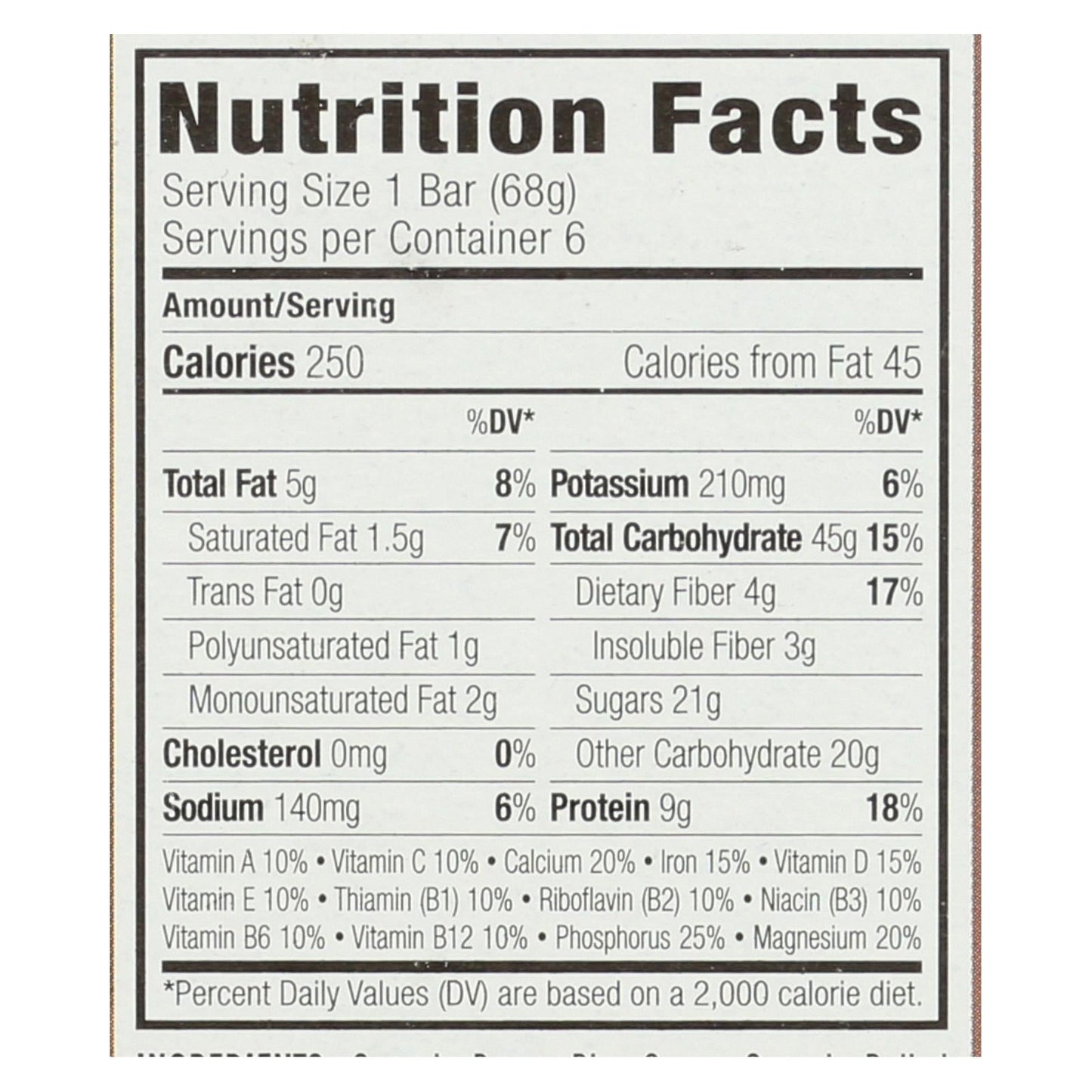 Clif Bar Energy Bar, Chocolate Chip, 2.4 oz, 6 ct