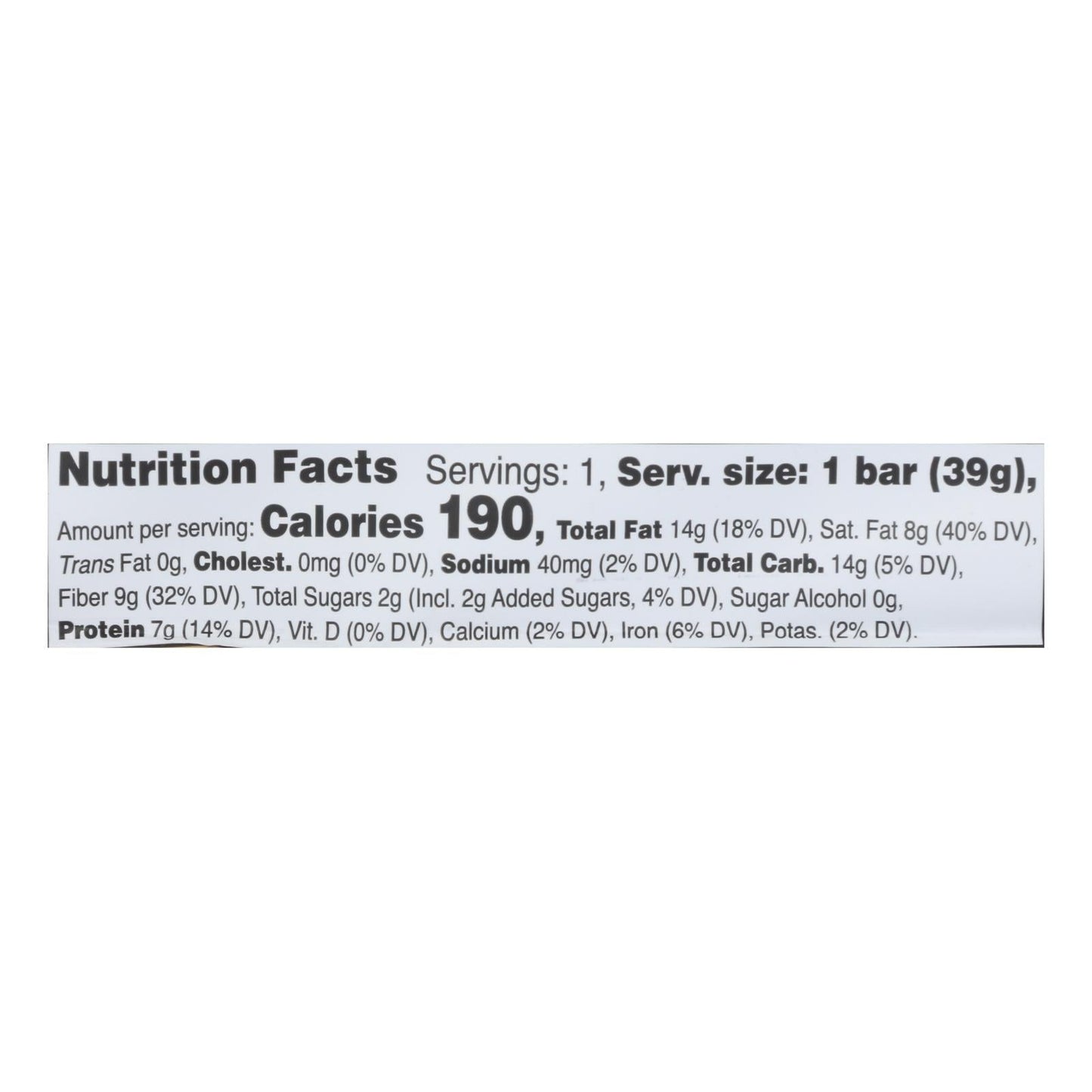 Love Good Fats Chocolate Chip Cookie Dough Bars, Case of 12 - 1.38 Oz Each
