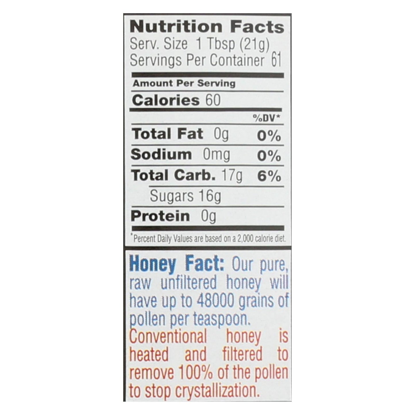 Bee Flower & Sun Honey Blueberry Blossom 44 Oz Case