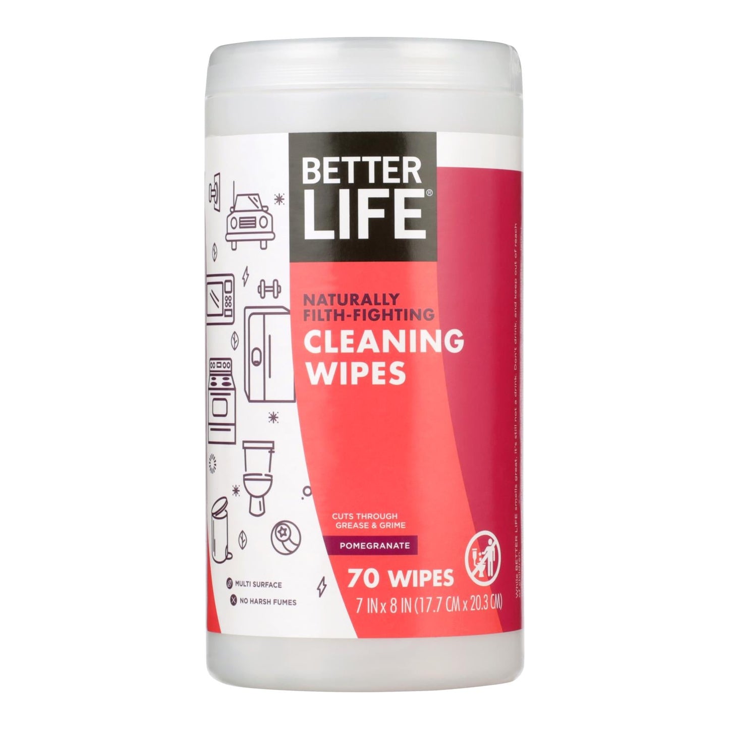 Better Life All-Purpose Wipes, Pomegranate Scent, Pack of 6 - 70 Count
