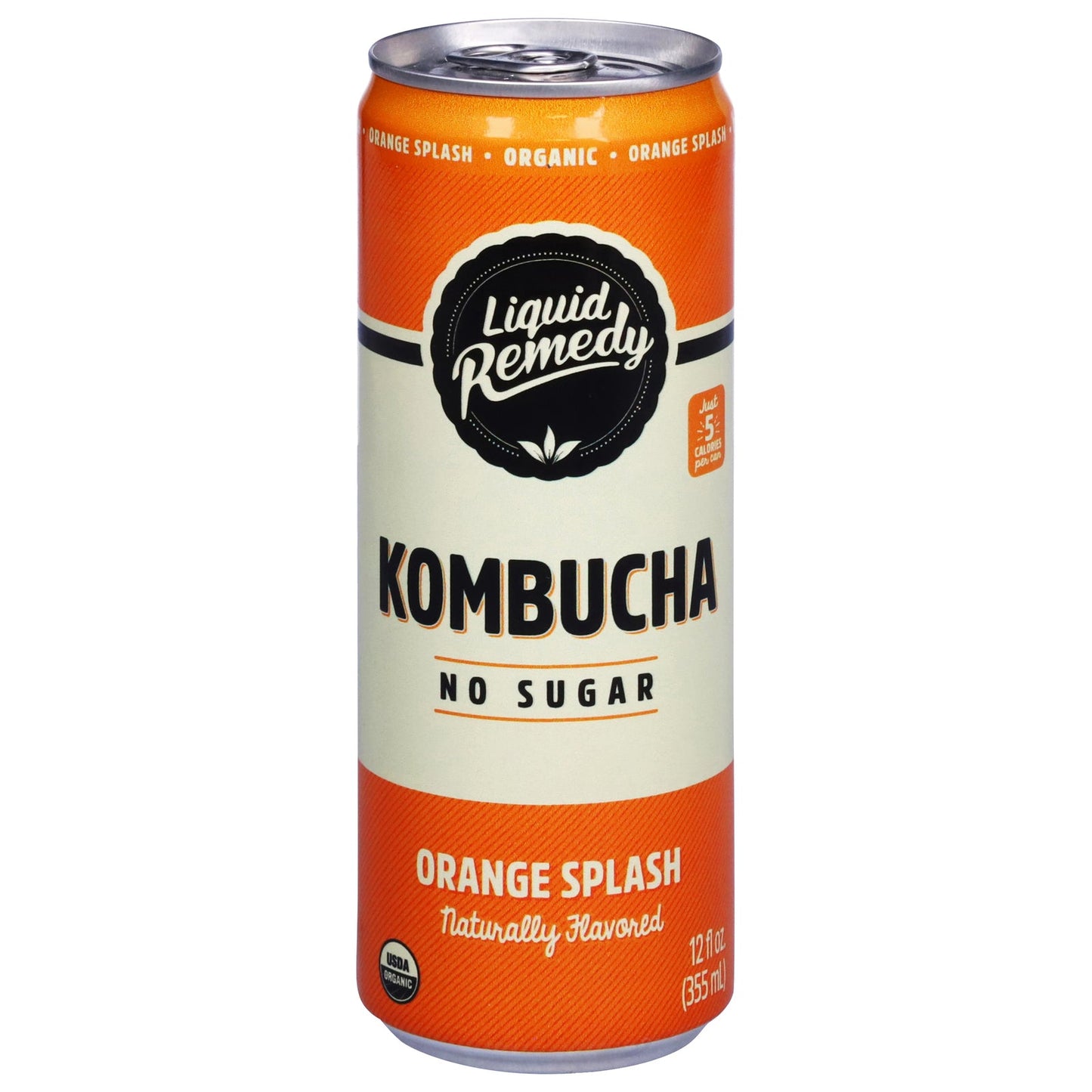 Remedy Kombucha Organic Orange Splash, 12 fl oz (Pack of 12)