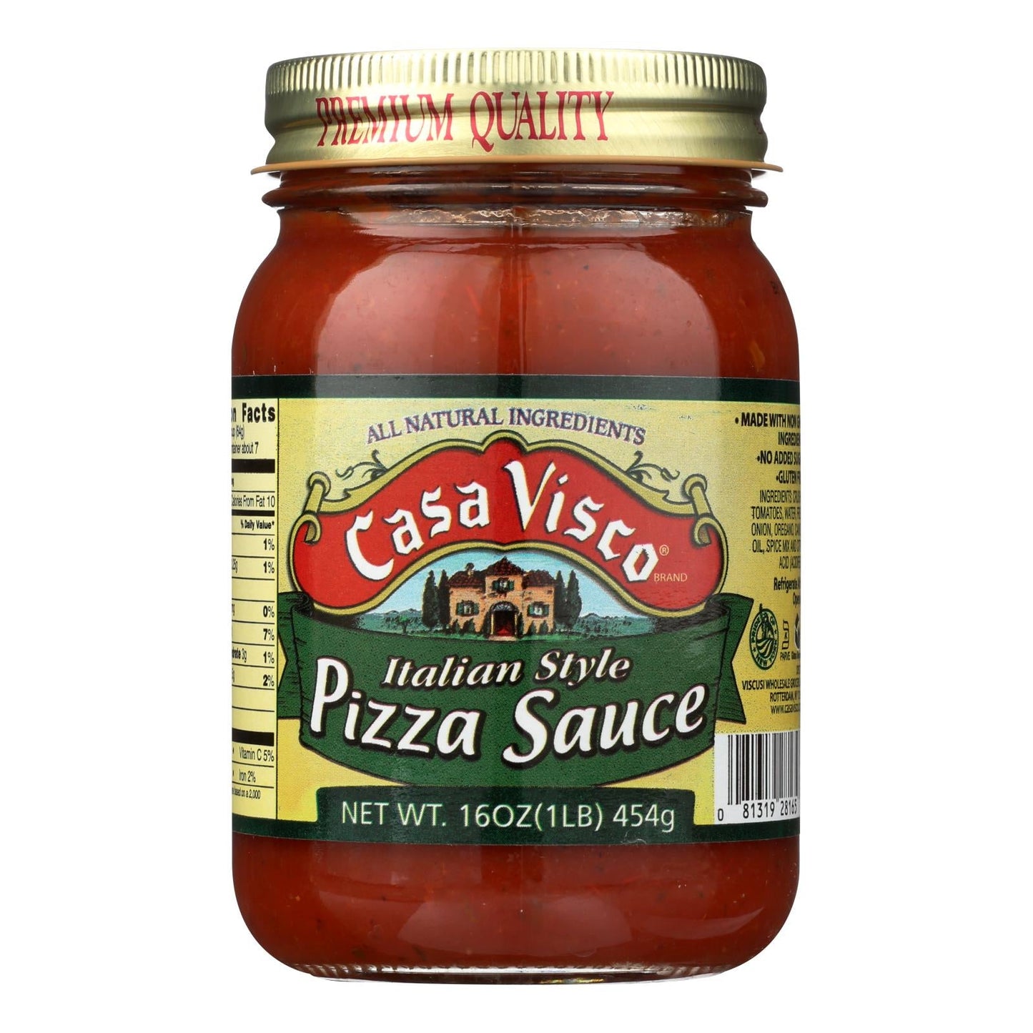 Casa Visco Pizza Sauce - Pack of 12 (16 Oz ) - Authentic Italian Style