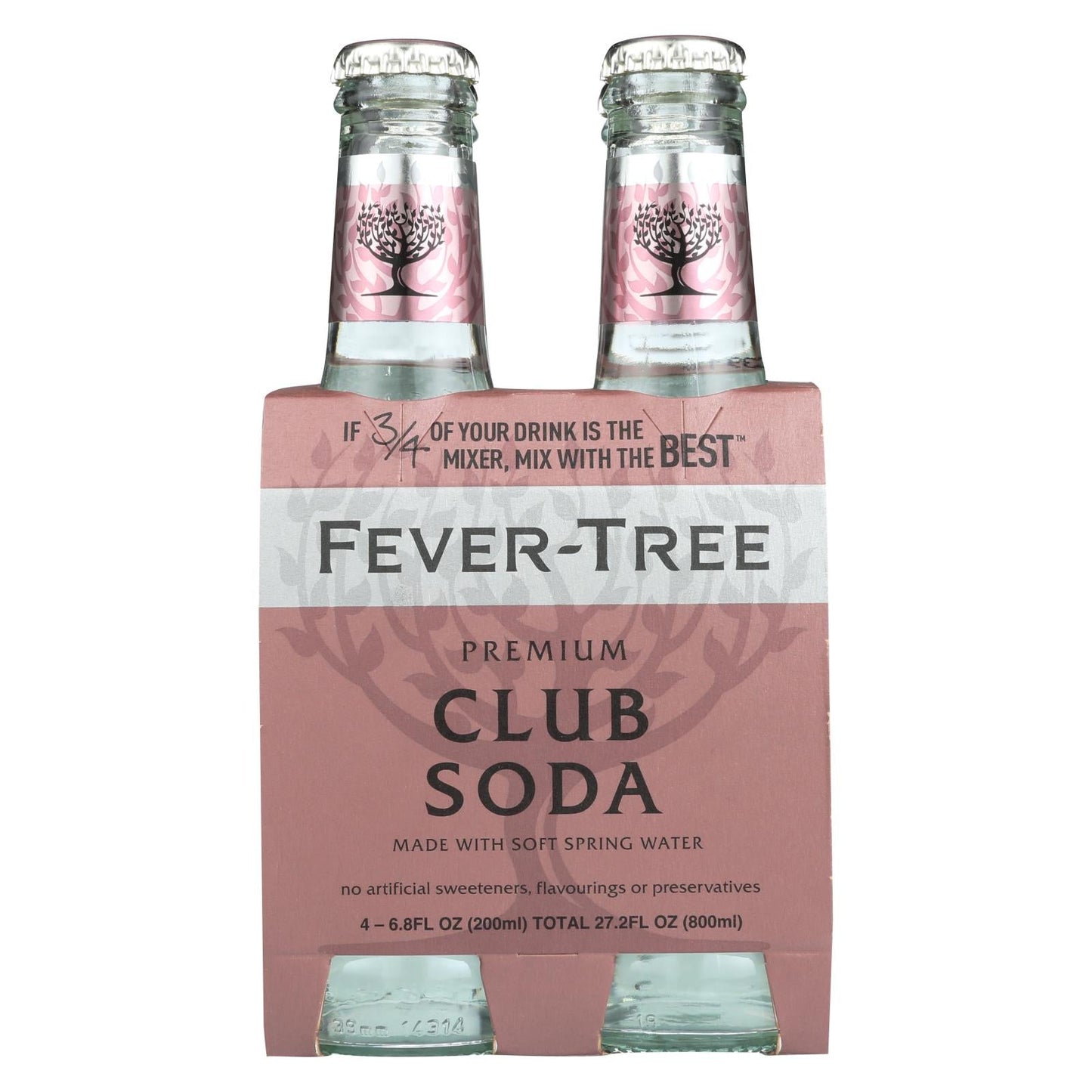 Fever-Tree Spring Soda Water - 6 x 6.8 Fl Oz Glass - Premium Natural Mixer
