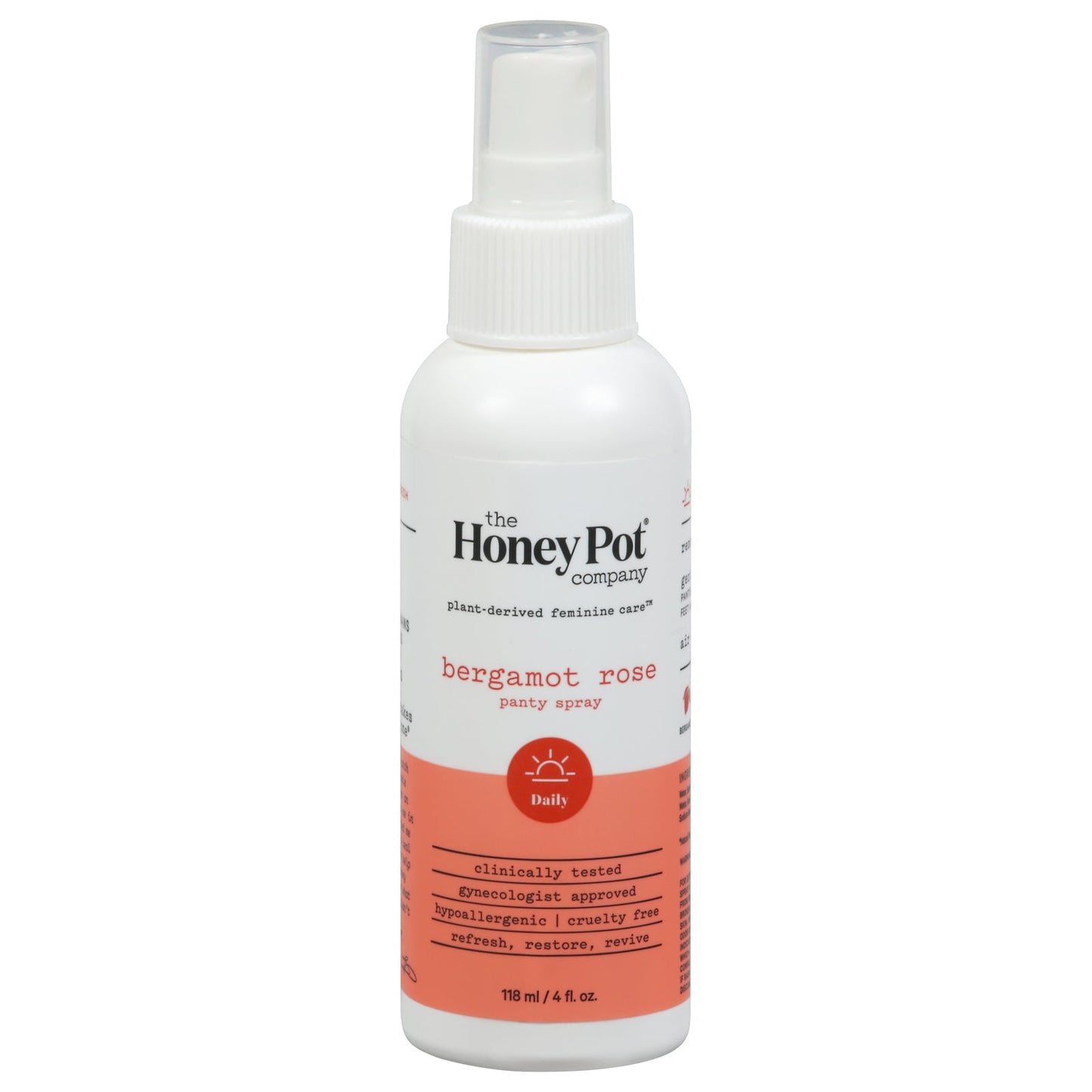 The Honey Pot Bergamot Rose Natural Feminine Deodorant Spray - 4 fl oz