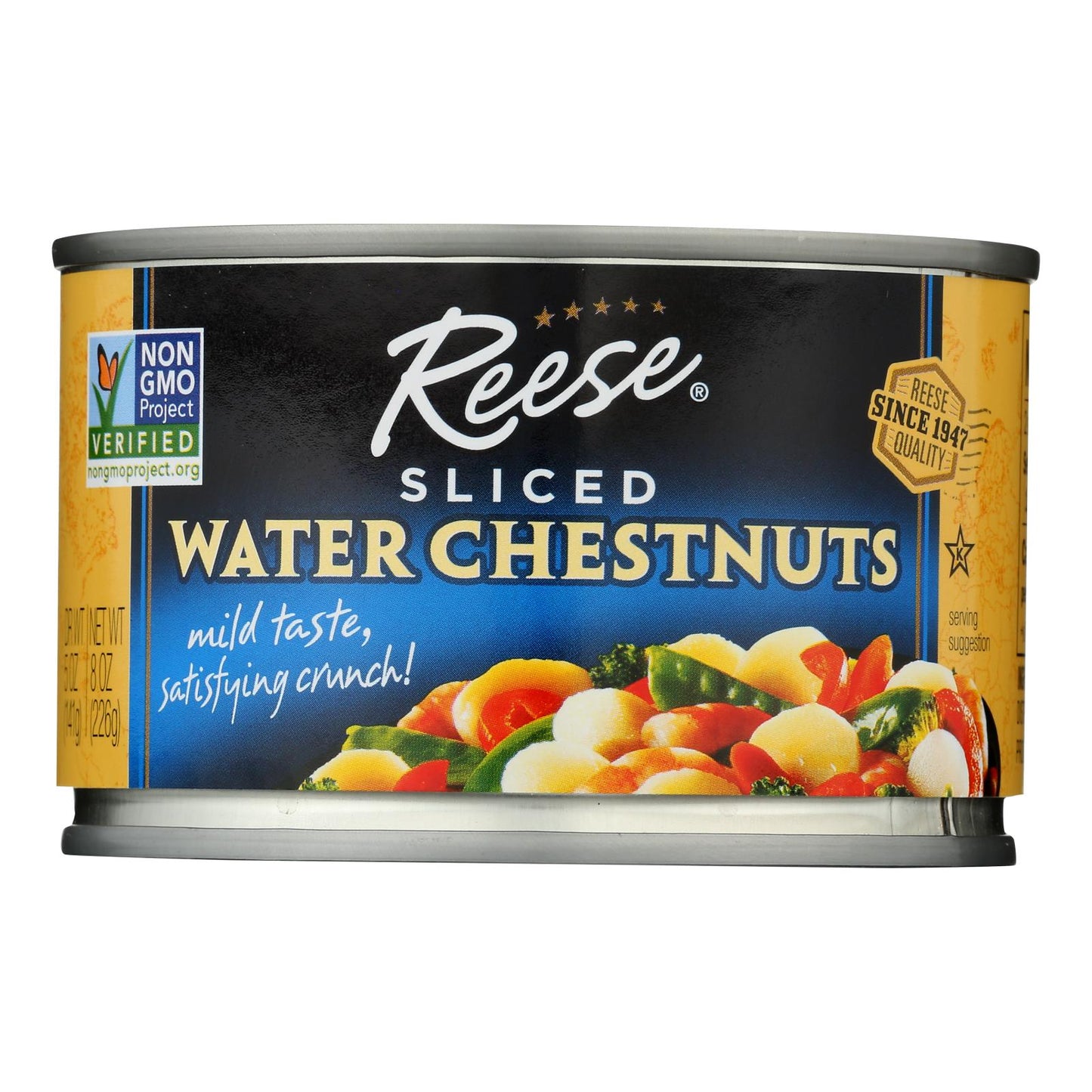 Reese Sliced Water Chestnuts - 8 oz - Pack of 12 - Crisp & Versatile Ingredient