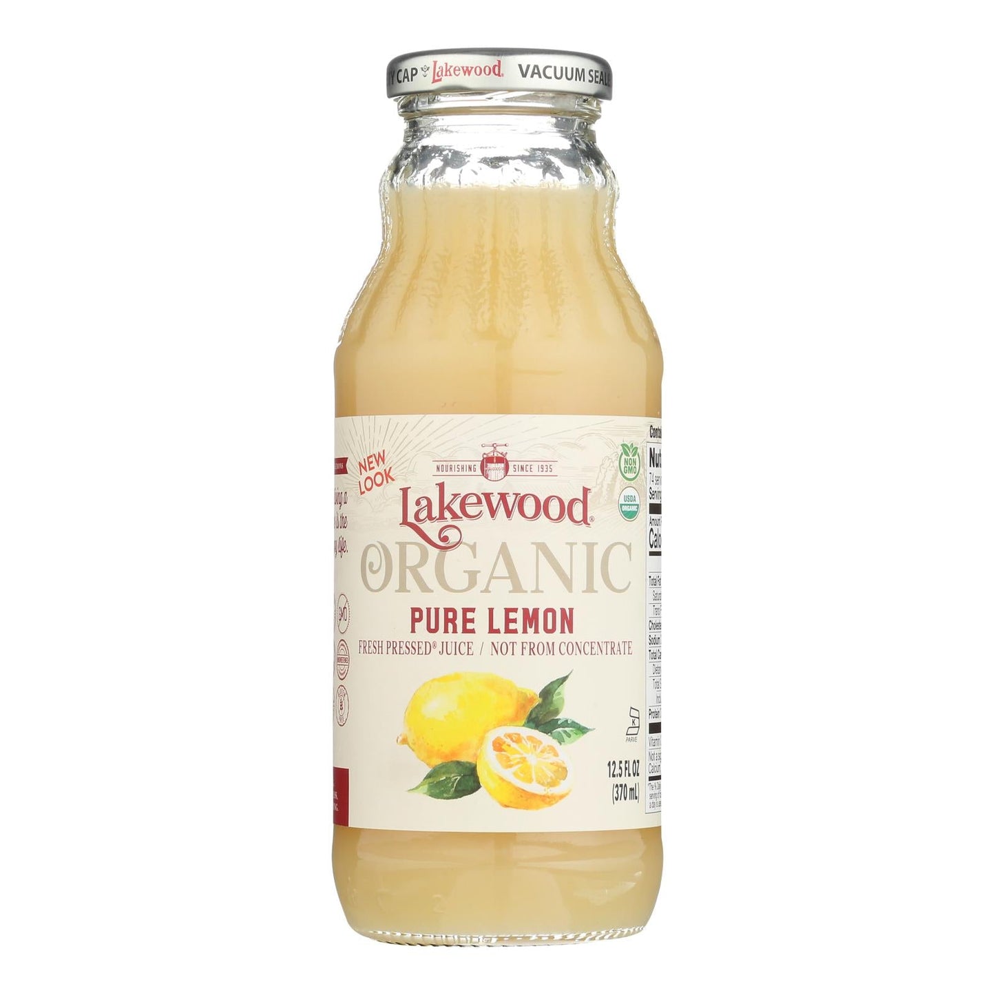 Lakewood Organic Lemon Juice - 12.5 Fl Oz (Pack of 12)