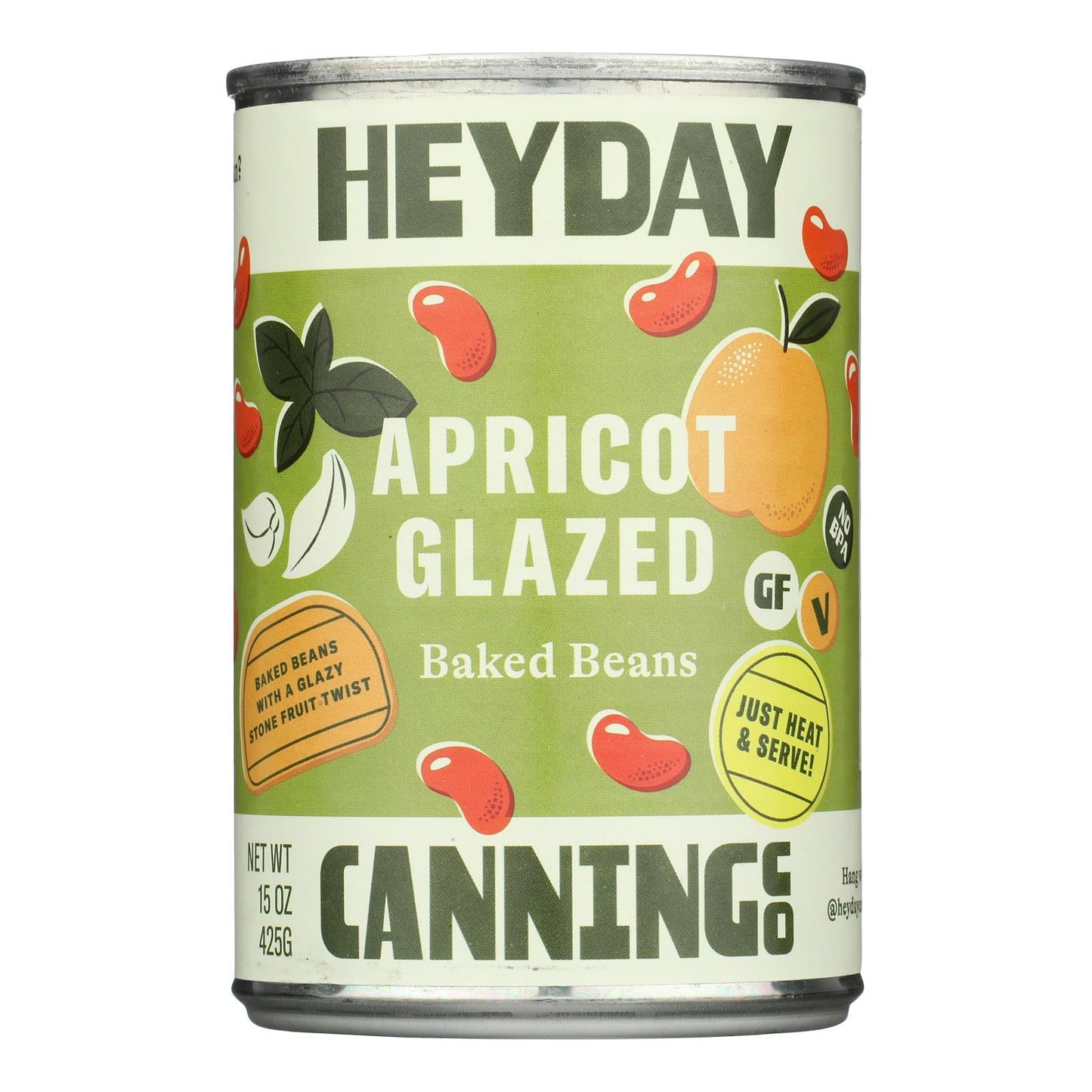 Heyday Canning Co. Baked Beans, Apricot Glaze, 15 oz (Pack of 12)