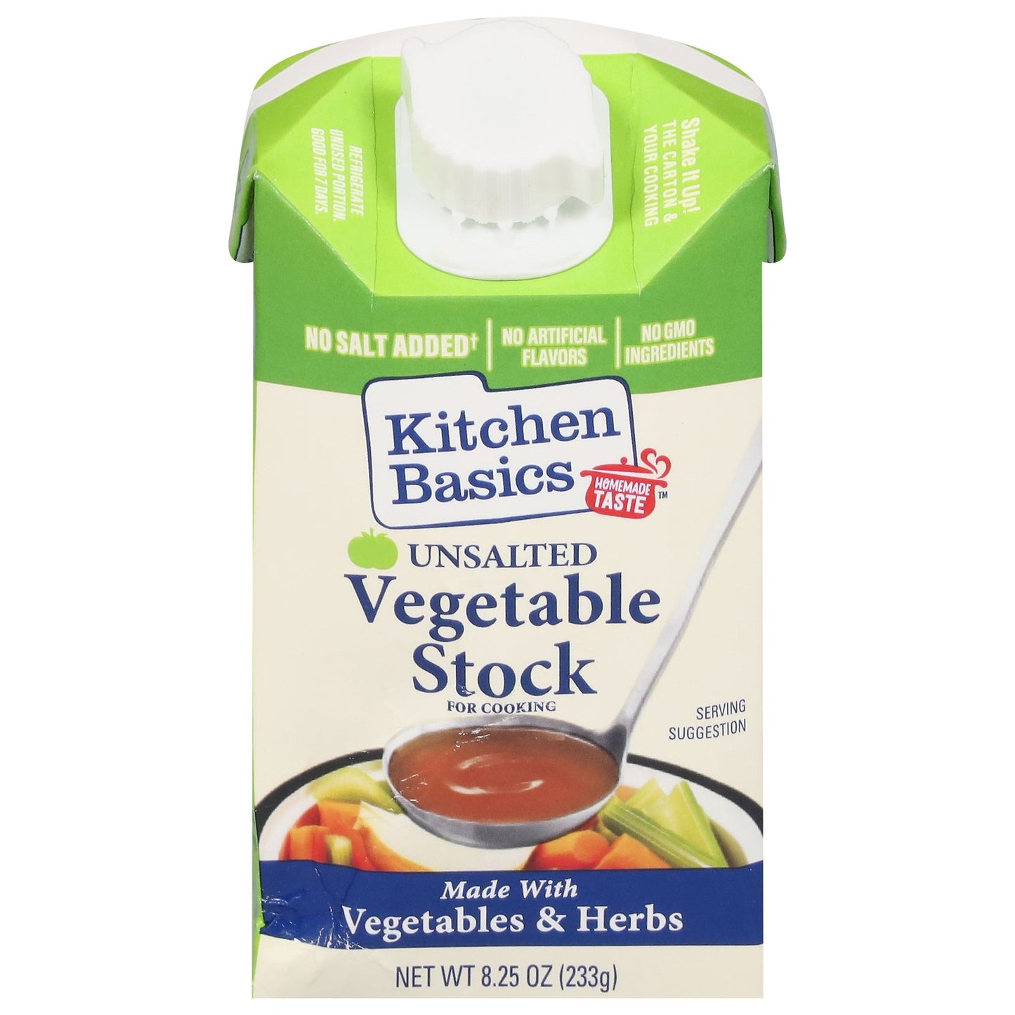 Kitchen Basics Vegetable Stock, No Salt Added, 8.25 fl oz (Pack of 12)