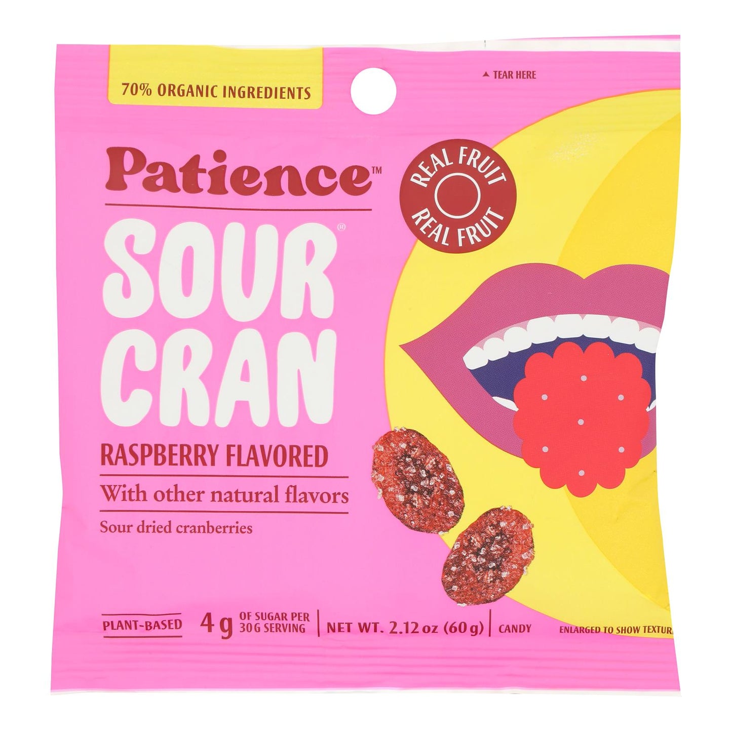 Patience Fruit & Co Candy: Organic Cranberry, Strawberry & Raspberry, 24 x 2.12 Oz Pouches