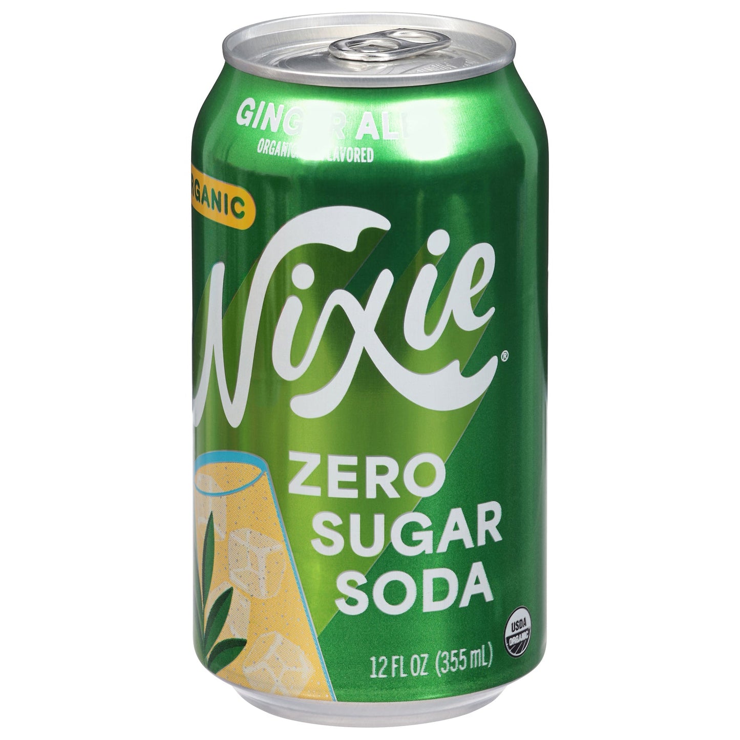Nixie Sparkling Water Organic Ginger Ale Soda - Sugar-Free, 12 fl oz (12-Pack)