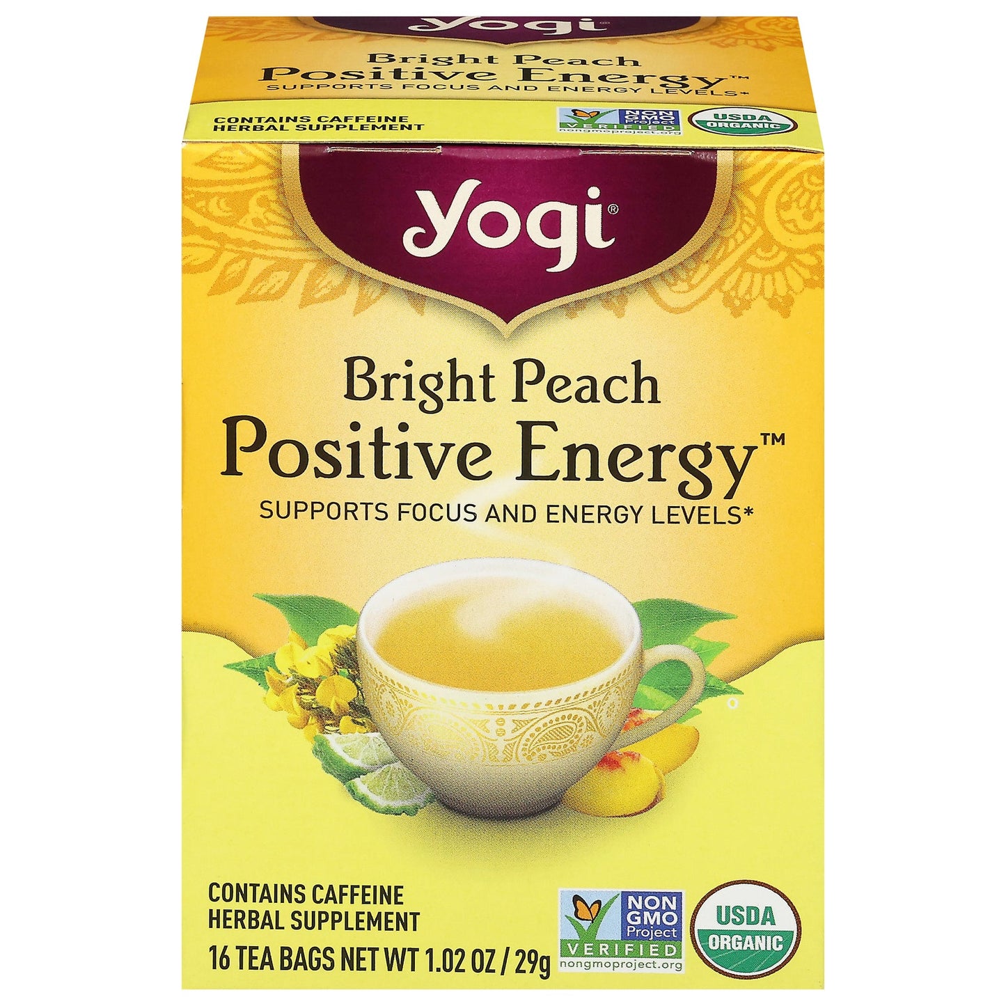 Yogi Tea Peach Bergamot - 6 Pack of 16 Tea Bags