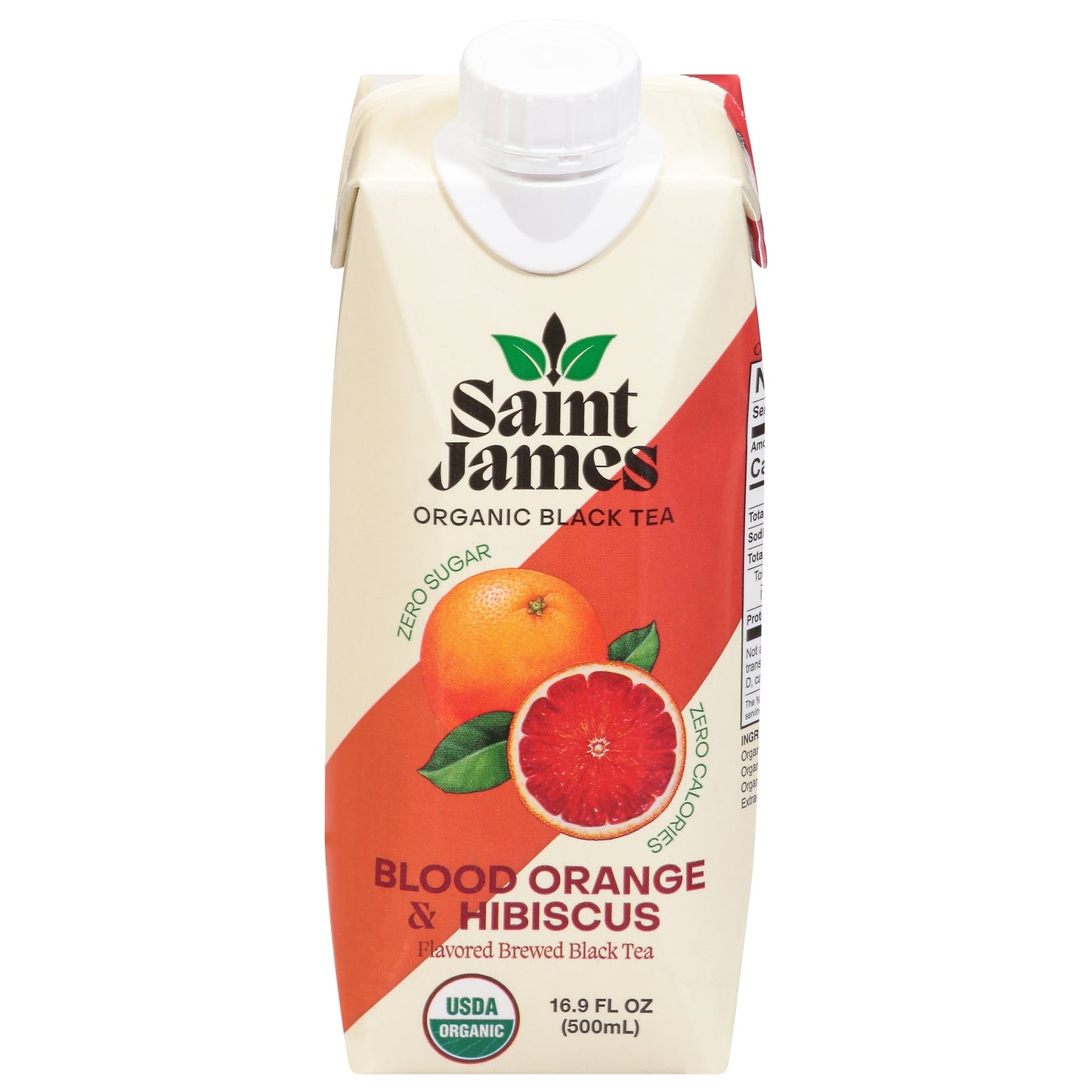 Saint James Black Tea Organic Blood Orange Sparkling - 16.9 fl oz - (Pack of 12)