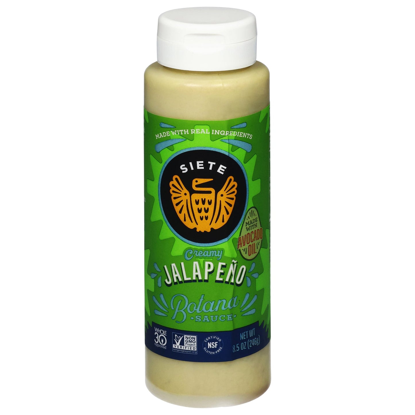 Siete Botana Jalapeño Sauce (Pack of 8) - 8.5 oz - Spicy, Vegan, Gluten-Free