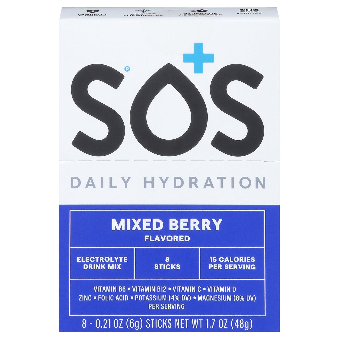 SOS Hydration Mixed Berry Hydration Mix - 8 Ct