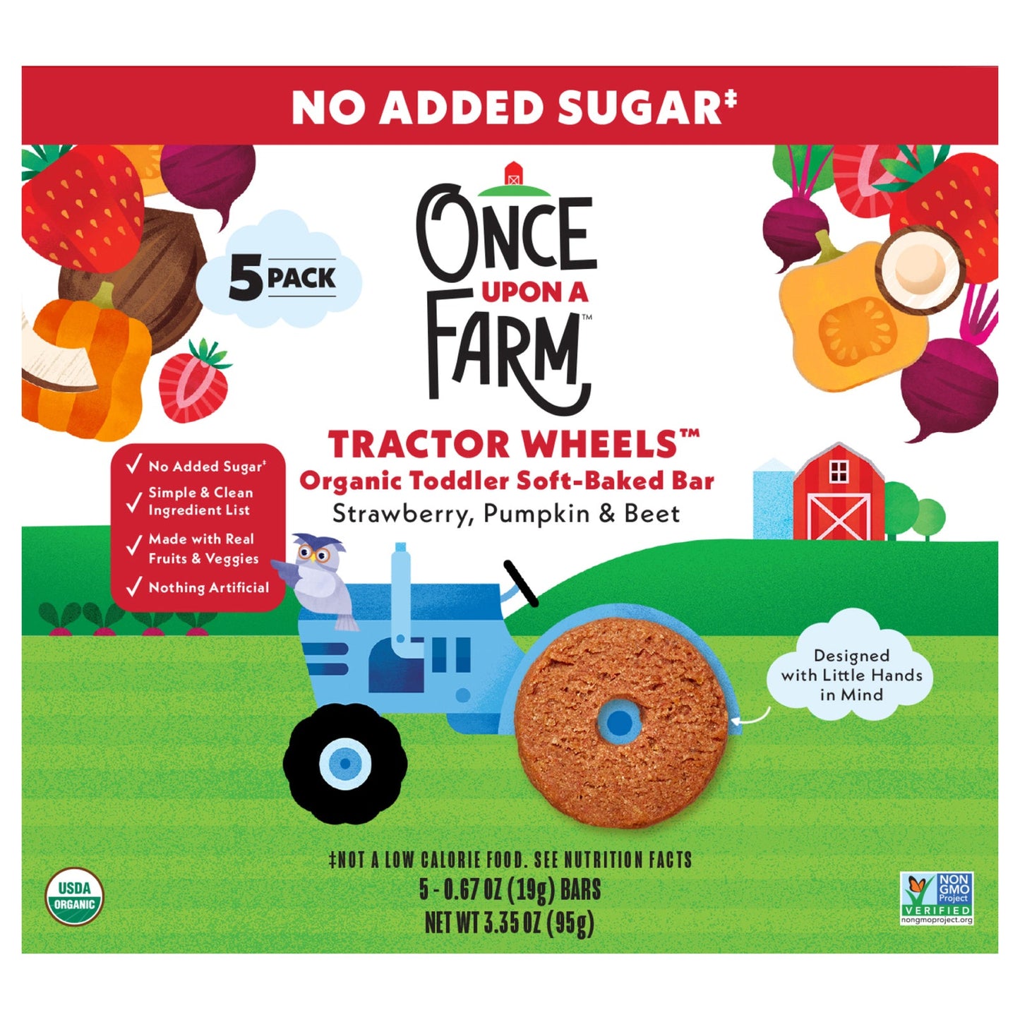 Once Upon A Farm Organic Smoothie Bar, Organic Straw Pmpkn Beet, 8-3.35 Oz Pouches
