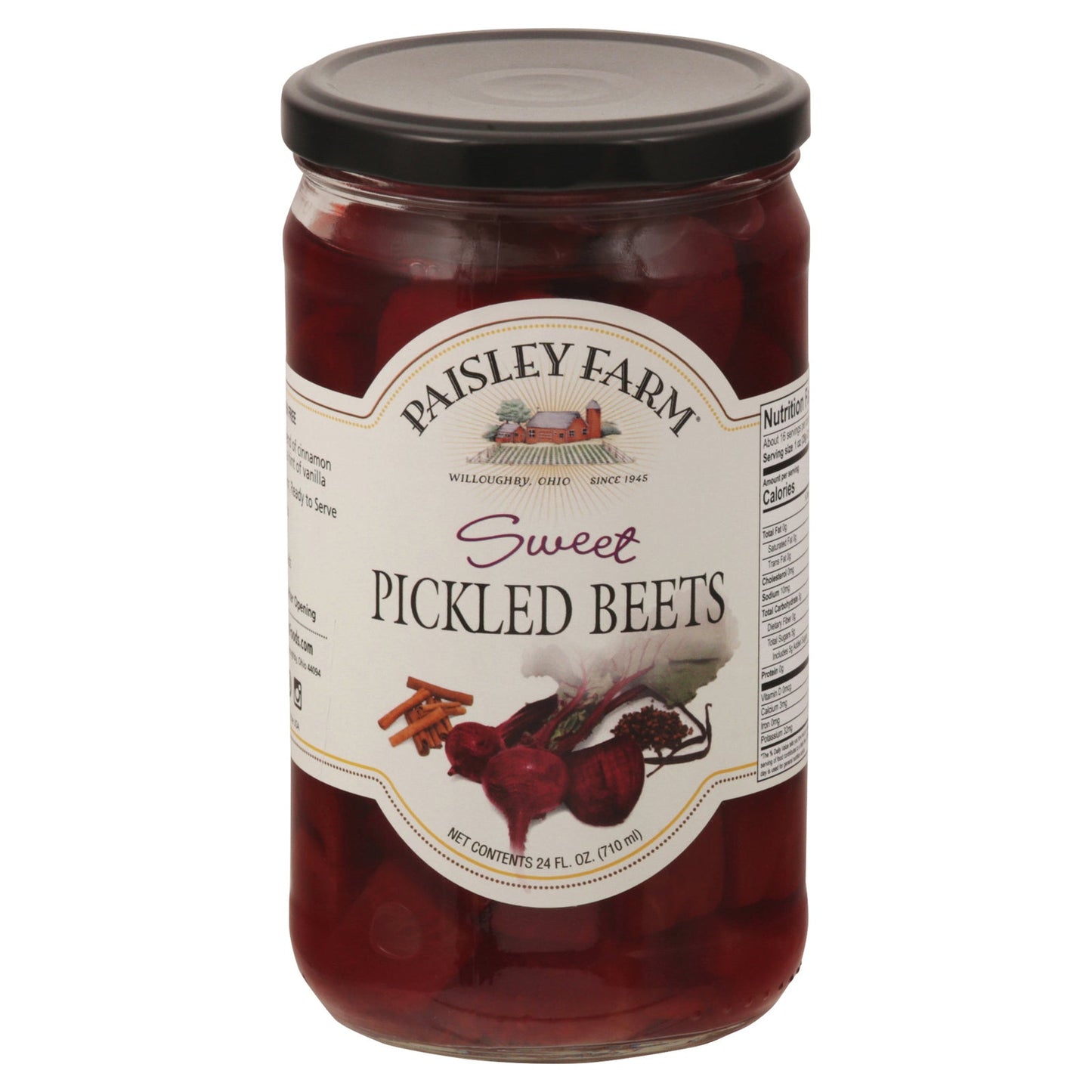 Paisley Farm Sweet Pickled Beets, 6-24 oz - Classic Sweet Flavor