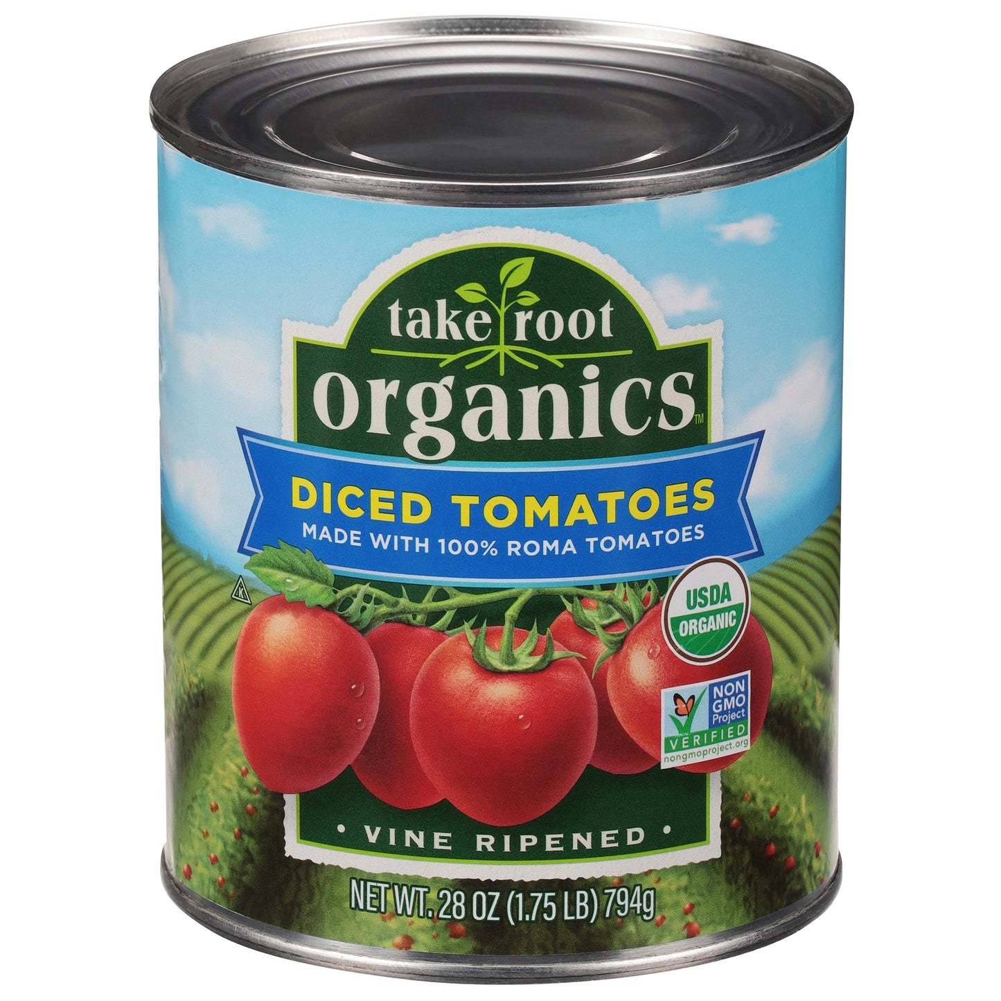 Take Root Organics Diced Tomatoes - 6 x 28 oz - Organic, Rich Flavor