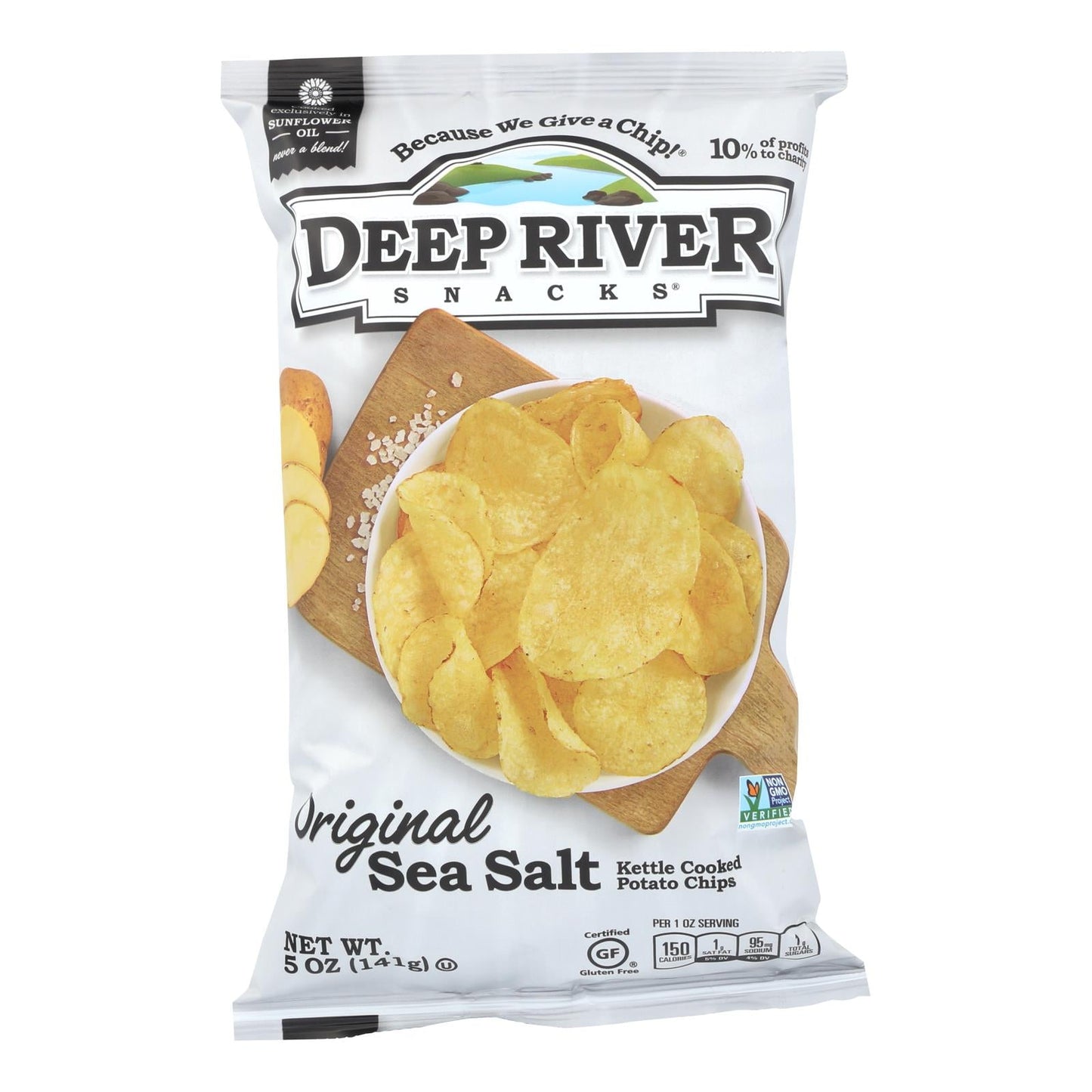 Deep River Original Sea Salt Kettle Chips - Case Of 12 - 5 Oz