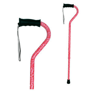 Carex® Offset Handle Walking Cane – Ergonomic Support (Rose Finish)