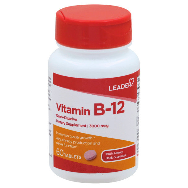 Leader B-12 3000 Mcg Quick Dissolve Tablets 60 Ct