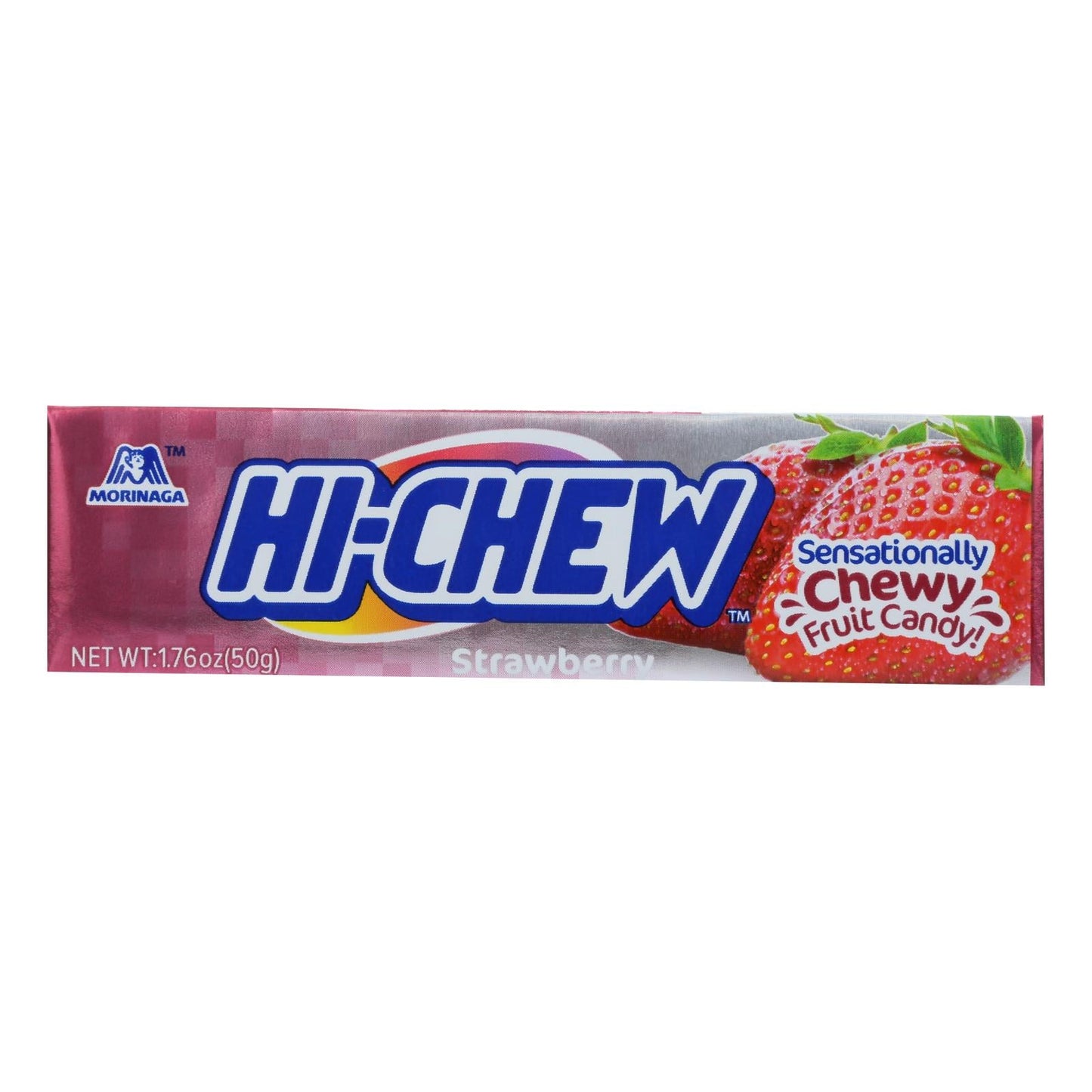Hi-Chew Strawberry Chewy Fruit Candy (Case of 15 Packs) - 1.76 Oz Naturally Flavored Sweet Treat