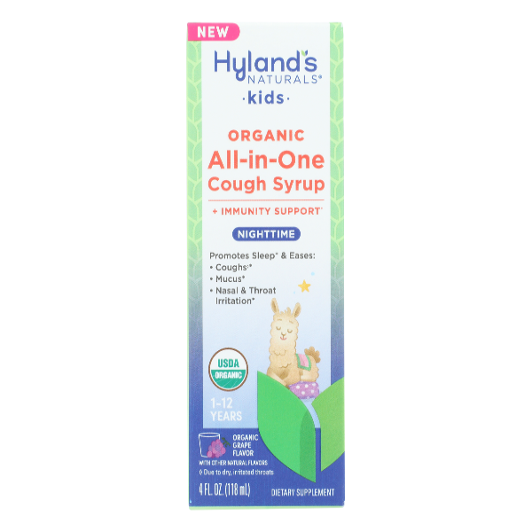 Hyland's Naturals Kids Organic Cough Syrup Nighttime Grape 4Oz