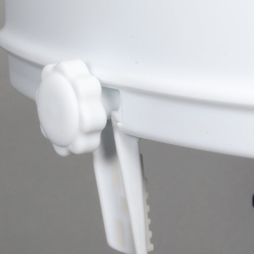 Raised Toilet Seat with Lid, 4 Inch Lift, Savannah Style - Easy Install & Hygiene Cutouts
