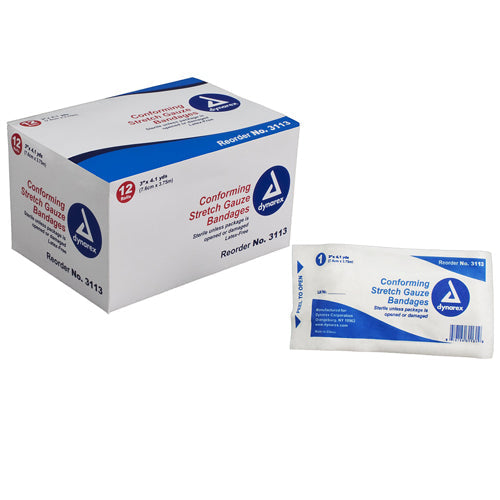 Vital-Roll Sterile Conforming Gauze Roll 3" x 4.1 Yards, 12 Count Pack - Wound Care