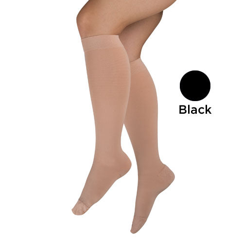 Firm 20-30 mmHg Compression Stockings 3X Black Below Knee Closed Toe - For Varicose Veins & Edema