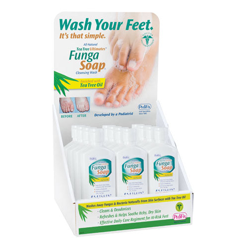 FungaSoap Tea Tree Oil Cleansing Wash 6oz - Anti-Fungal Foot & Body Soap (Display)