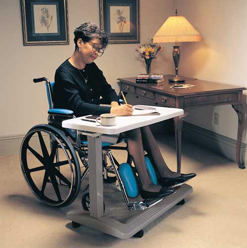 Carex Overbed Table - Adjustable Height, Tilting Hospital Bed Table