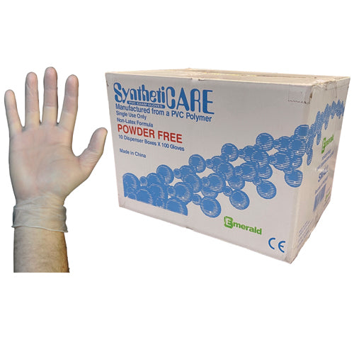 Powder-Free Vinyl Exam Gloves - Medium - Case of 10 Boxes - Latex-Free Medical Grade
