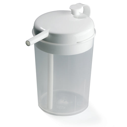 Novo Cup 8.5 oz. Spill-Proof Drinking Aid for Bedridden Individuals with 11 Straws