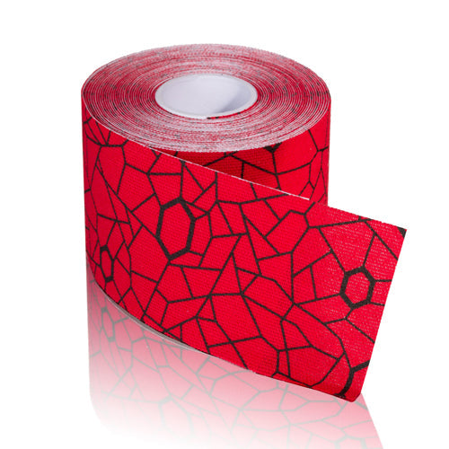 TheraBand Kinesiology Tape - 2" x 16.4' Standard Roll - Hot Red/Black - Athletic Support & Pain Relief