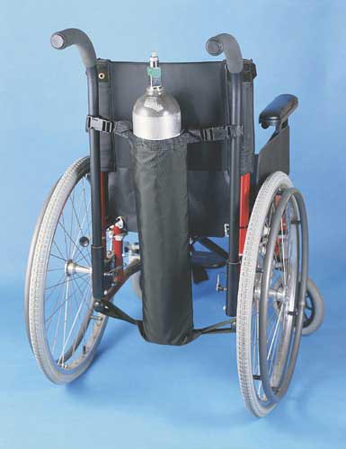 Wheelchair Oxygen Tank Bag - D & E Cylinder Holder, Black - 27 L x 5 Diameter