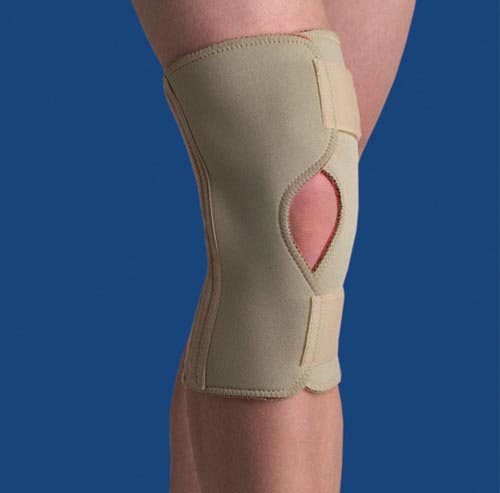 Thermoskin X-Large Open Patella Knee Stabilizer Wrap - Beige, Full Flexion Support