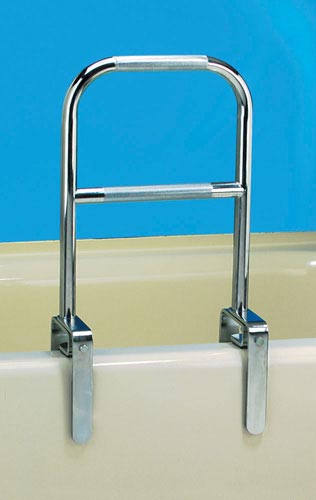 Dual Level Bathtub Grab Rail - Chrome Finish - 250 lbs Capacity