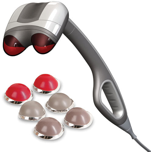 Homedics Percussion Action Plus Massager with Heat - Variable Speed, 2 Massage Heads