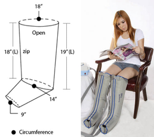 Lymphedema Compression Garment Half-Leg - Single, Large - for Edema & Circulation